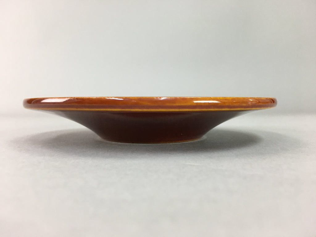 Japanese Wood Lacquer Drink Saucer Shunkei-Nuri Vtg Chataku Coaster Brown UR317