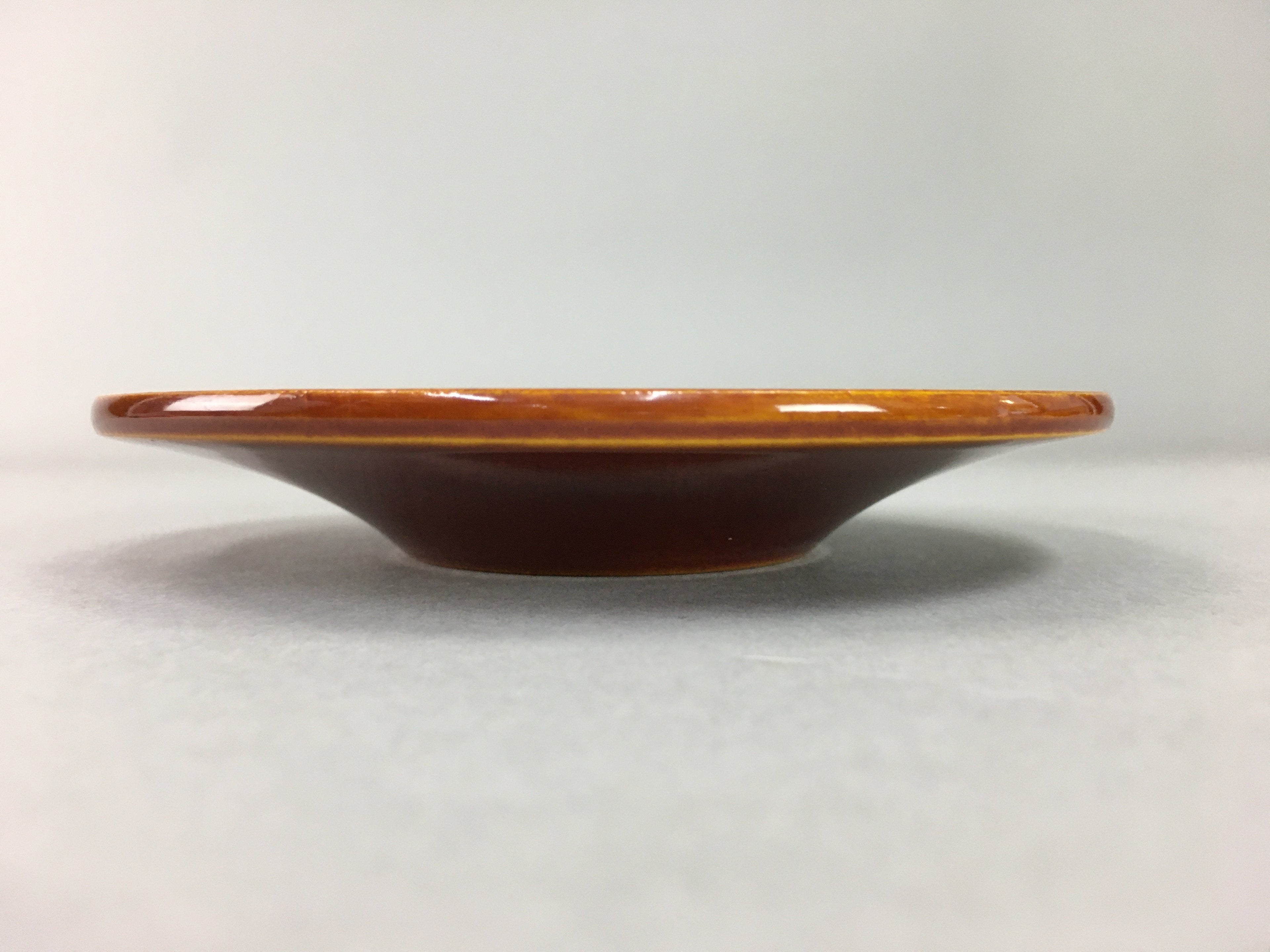 Japanese Wood Lacquer Drink Saucer Shunkei-Nuri Vtg Chataku Coaster Brown UR317