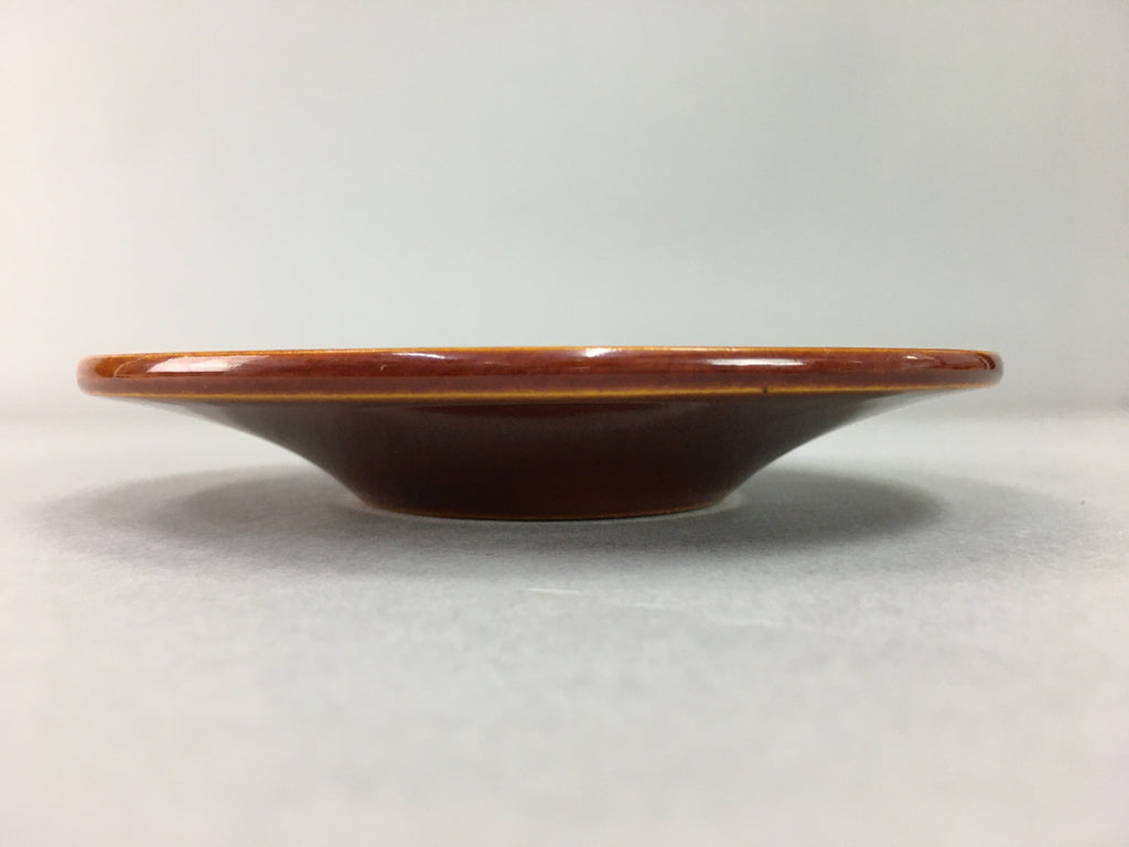 Japanese Wood Lacquer Drink Saucer Shunkei-Nuri Vtg Chataku Coaster Brown UR317