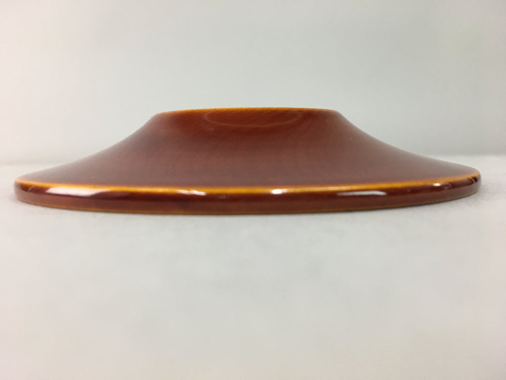 Japanese Wood Lacquer Drink Saucer Shunkei-Nuri Vtg Chataku Coaster Brown UR317