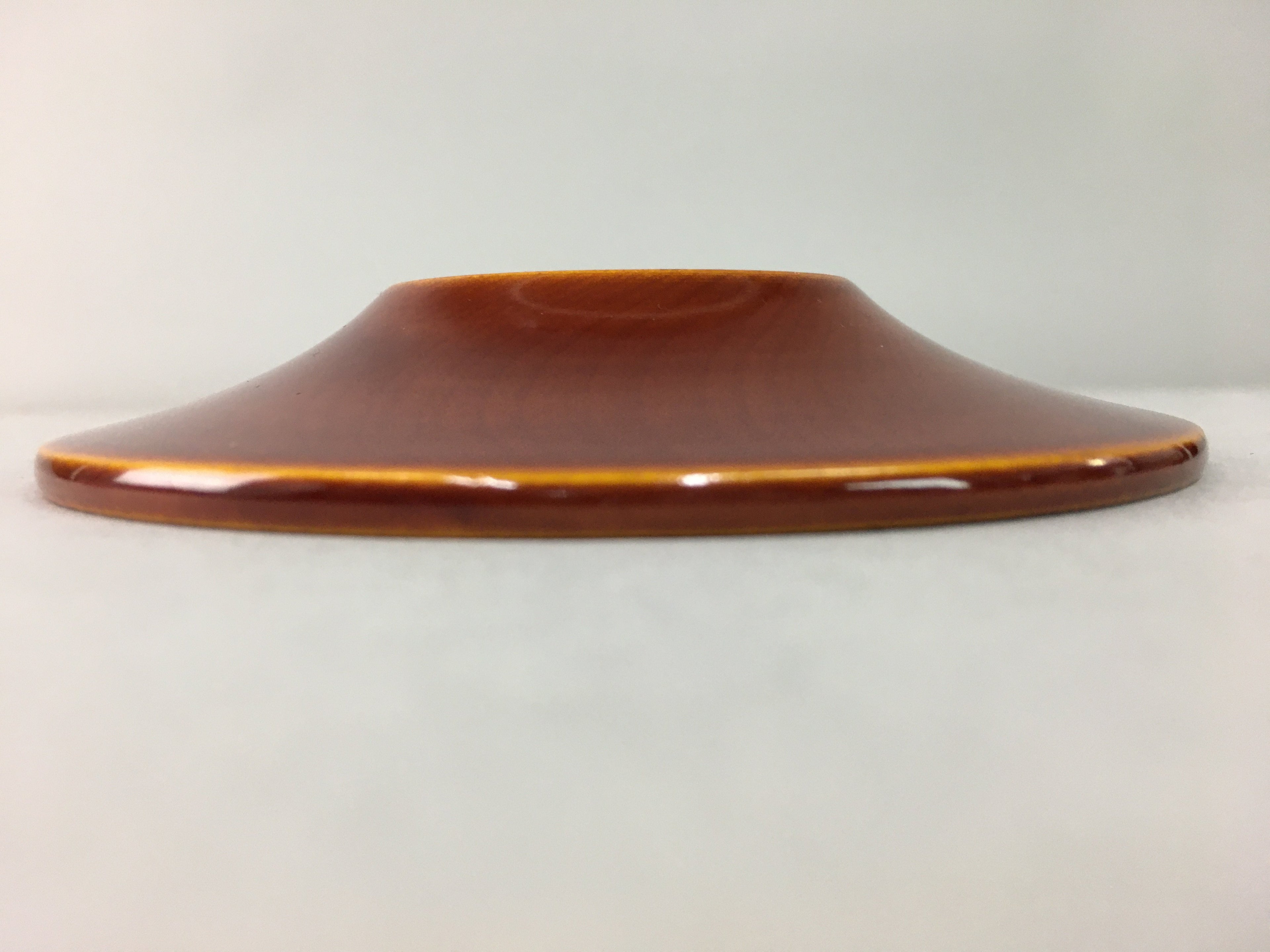 Japanese Wood Lacquer Drink Saucer Shunkei-Nuri Vtg Chataku Coaster Brown UR317