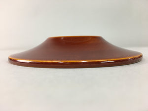 Japanese Wood Lacquer Drink Saucer Shunkei-Nuri Vtg Chataku Coaster Brown UR317