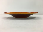 Japanese Wood Lacquer Drink Saucer Shunkei-Nuri Vtg Chataku Coaster Brown UR318
