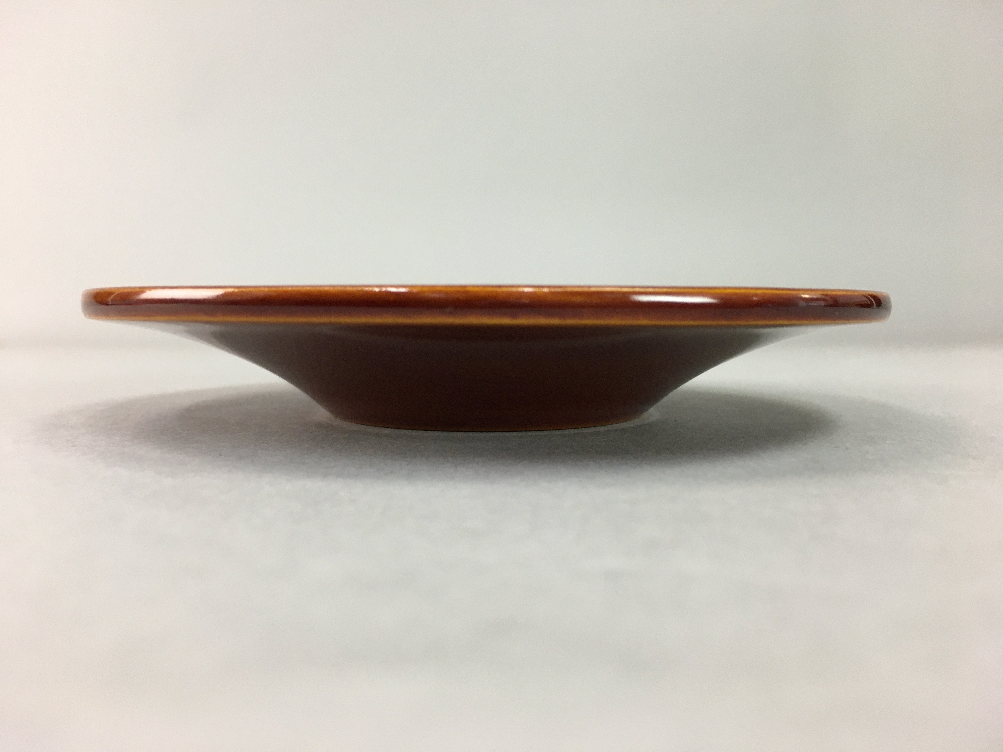 Japanese Wood Lacquer Drink Saucer Shunkei-Nuri Vtg Chataku Coaster Brown UR318