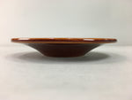 Japanese Wood Lacquer Drink Saucer Shunkei-Nuri Vtg Chataku Coaster Brown UR318