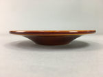 Japanese Wood Lacquer Drink Saucer Shunkei-Nuri Vtg Chataku Coaster Brown UR318