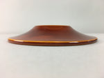 Japanese Wood Lacquer Drink Saucer Shunkei-Nuri Vtg Chataku Coaster Brown UR318