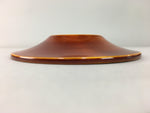 Japanese Wood Lacquer Drink Saucer Shunkei-Nuri Vtg Chataku Coaster Brown UR318