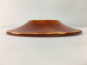 Japanese Wood Lacquer Drink Saucer Shunkei-Nuri Vtg Chataku Coaster Brown UR318