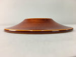 Japanese Wood Lacquer Drink Saucer Shunkei-Nuri Vtg Chataku Coaster Brown UR318