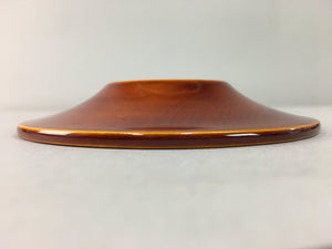 Japanese Wood Lacquer Drink Saucer Shunkei-Nuri Vtg Chataku Coaster Brown UR318