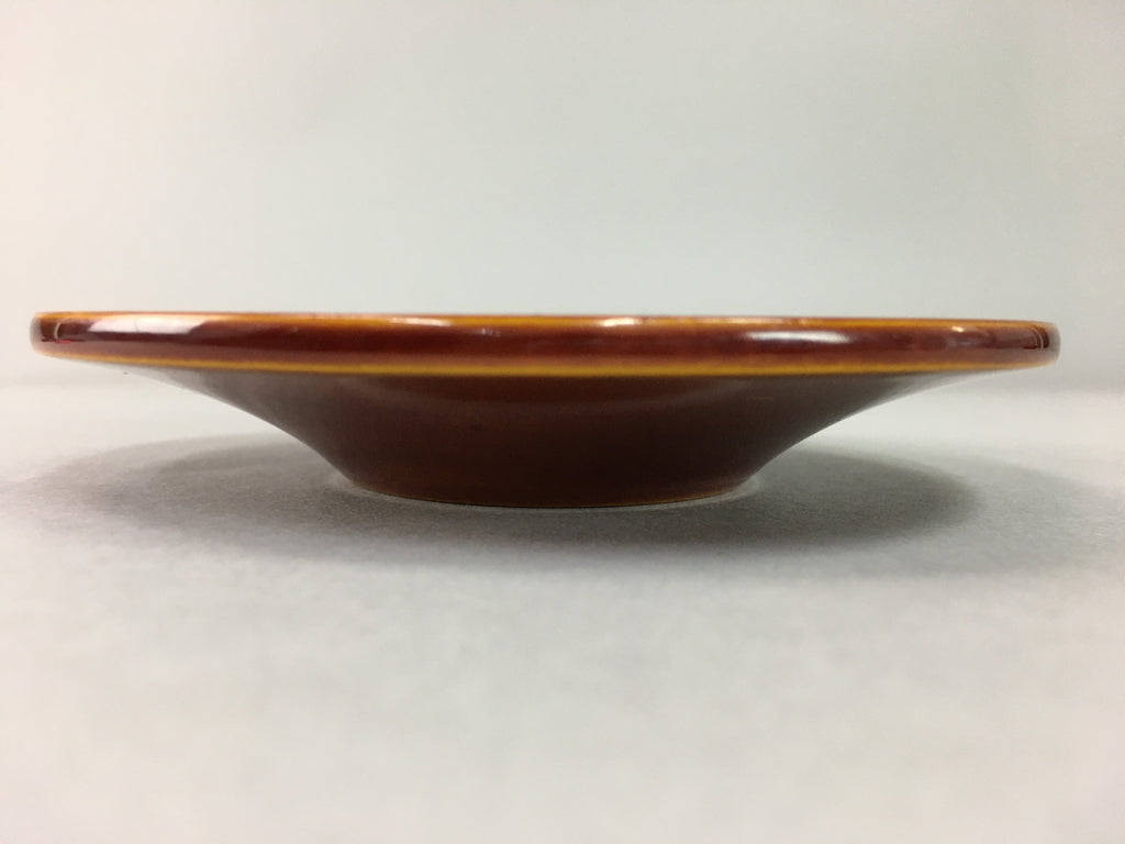 Japanese Wood Lacquer Drink Saucer Shunkei-Nuri Vtg Chataku Coaster Brown UR319