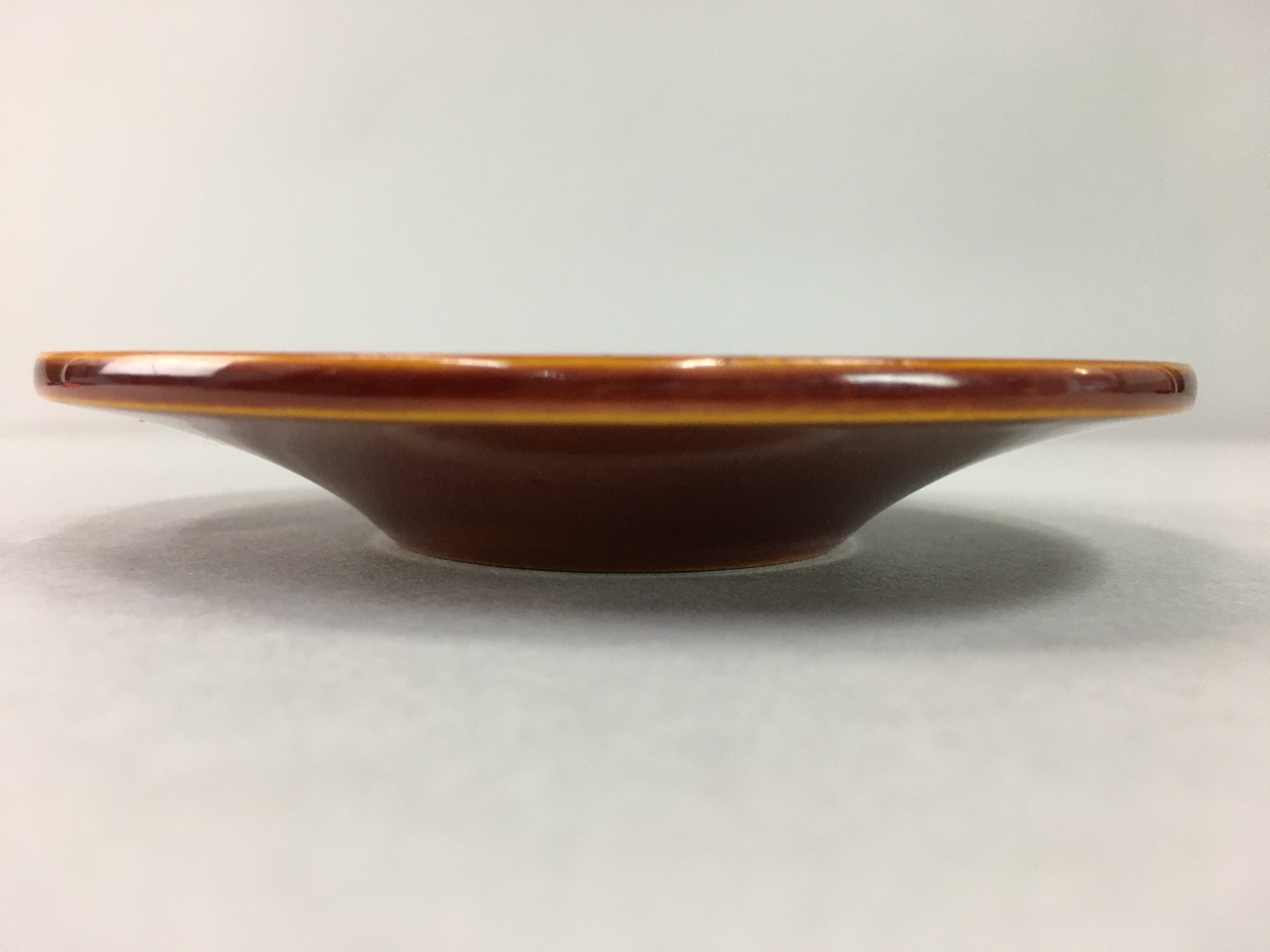 Japanese Wood Lacquer Drink Saucer Shunkei-Nuri Vtg Chataku Coaster Brown UR319