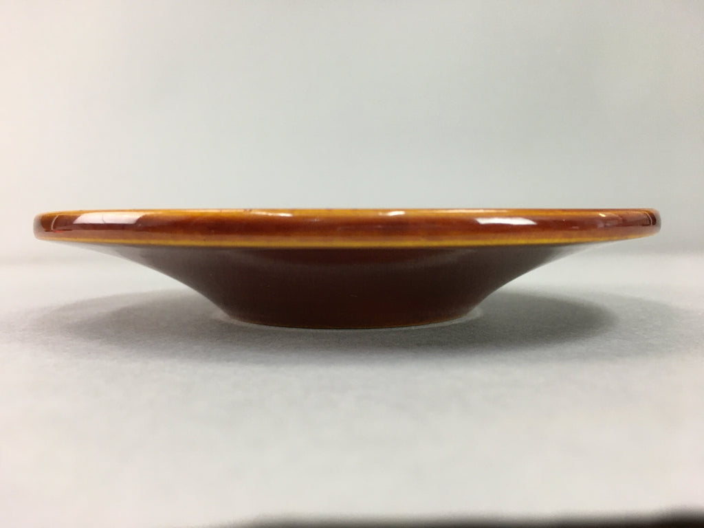 Japanese Wood Lacquer Drink Saucer Shunkei-Nuri Vtg Chataku Coaster Brown UR319