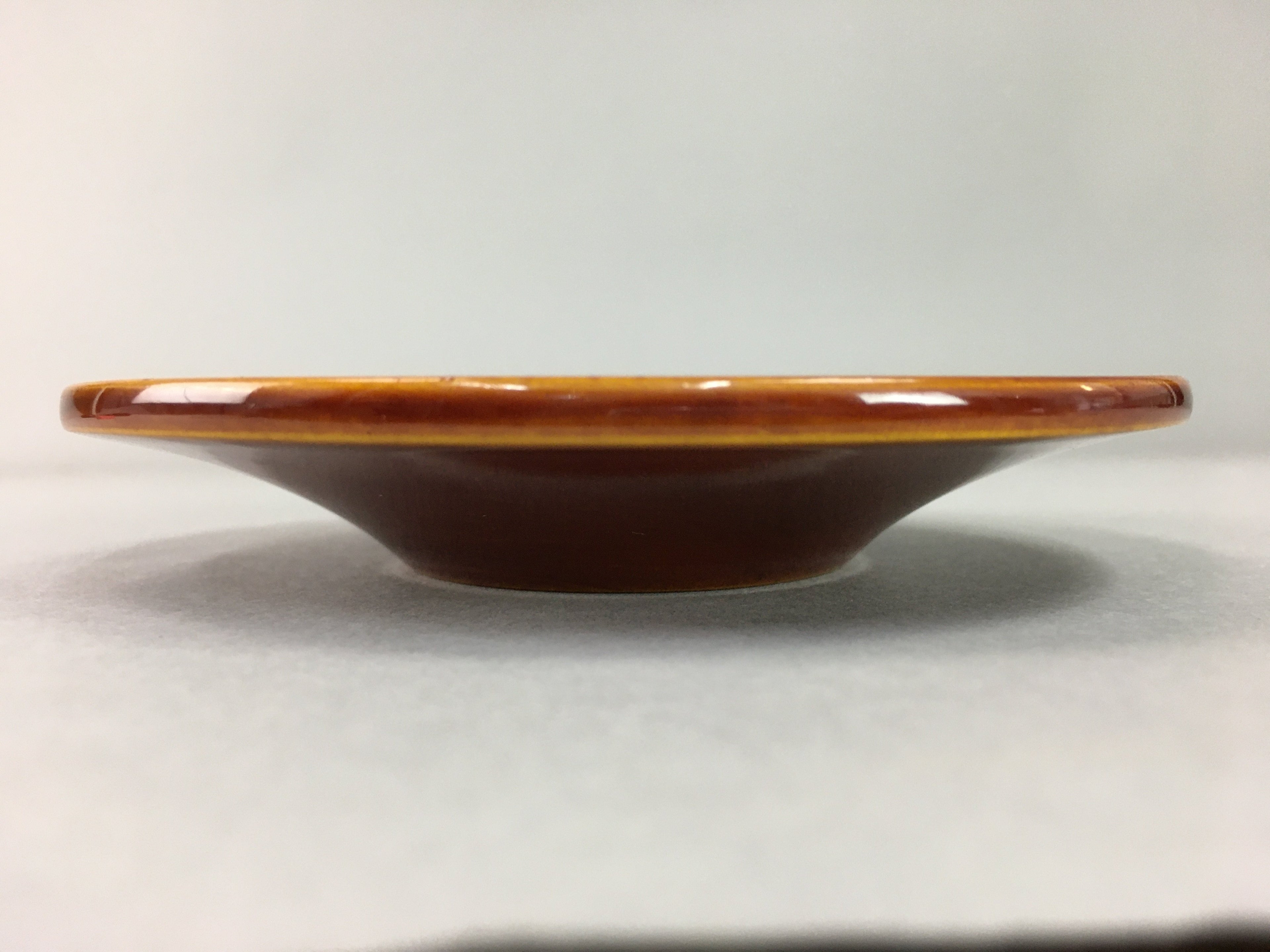 Japanese Wood Lacquer Drink Saucer Shunkei-Nuri Vtg Chataku Coaster Brown UR319