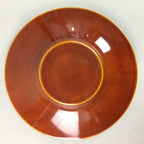 Japanese Wood Lacquer Drink Saucer Shunkei-Nuri Vtg Chataku Coaster Brown UR319