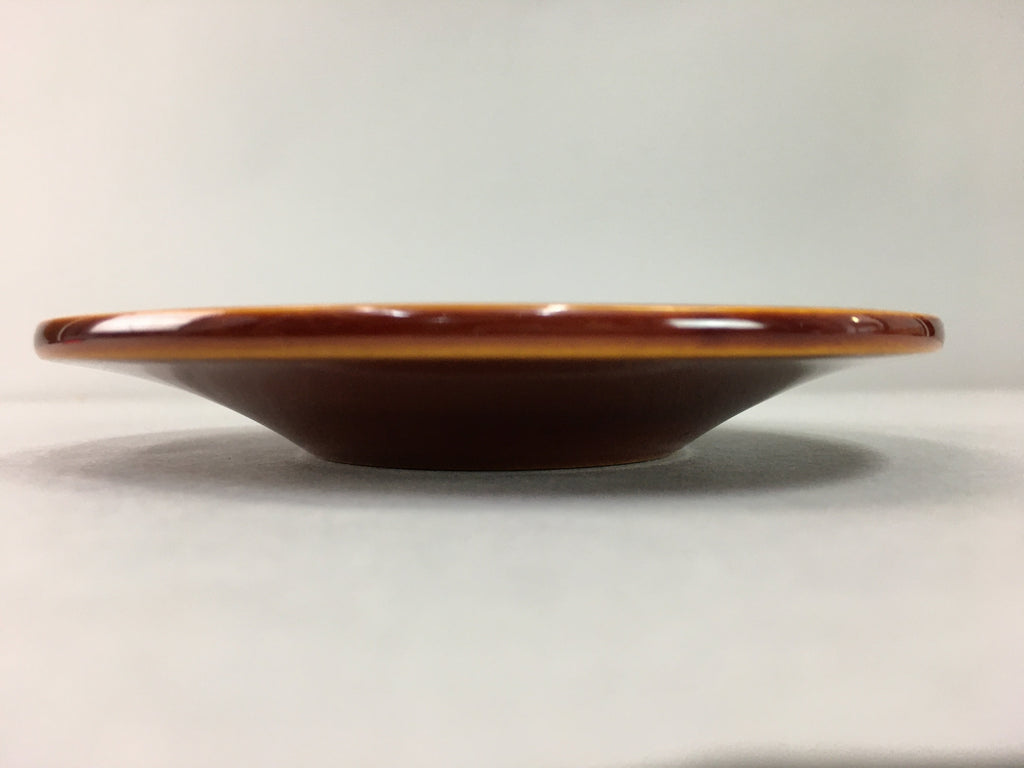 Japanese Wood Lacquer Drink Saucer Shunkei-Nuri Vtg Chataku Coaster Brown UR320