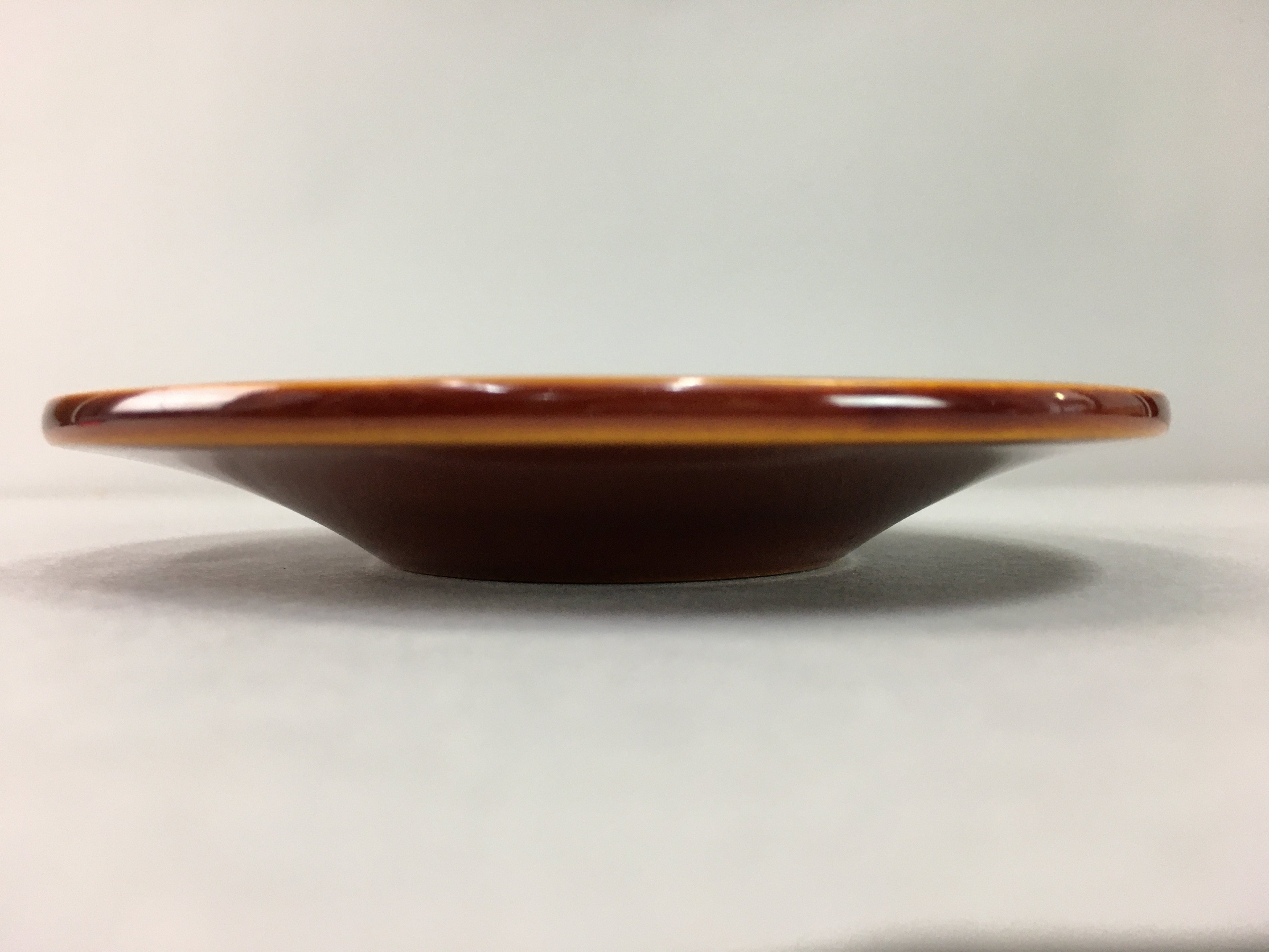 Japanese Wood Lacquer Drink Saucer Shunkei-Nuri Vtg Chataku Coaster Brown UR320
