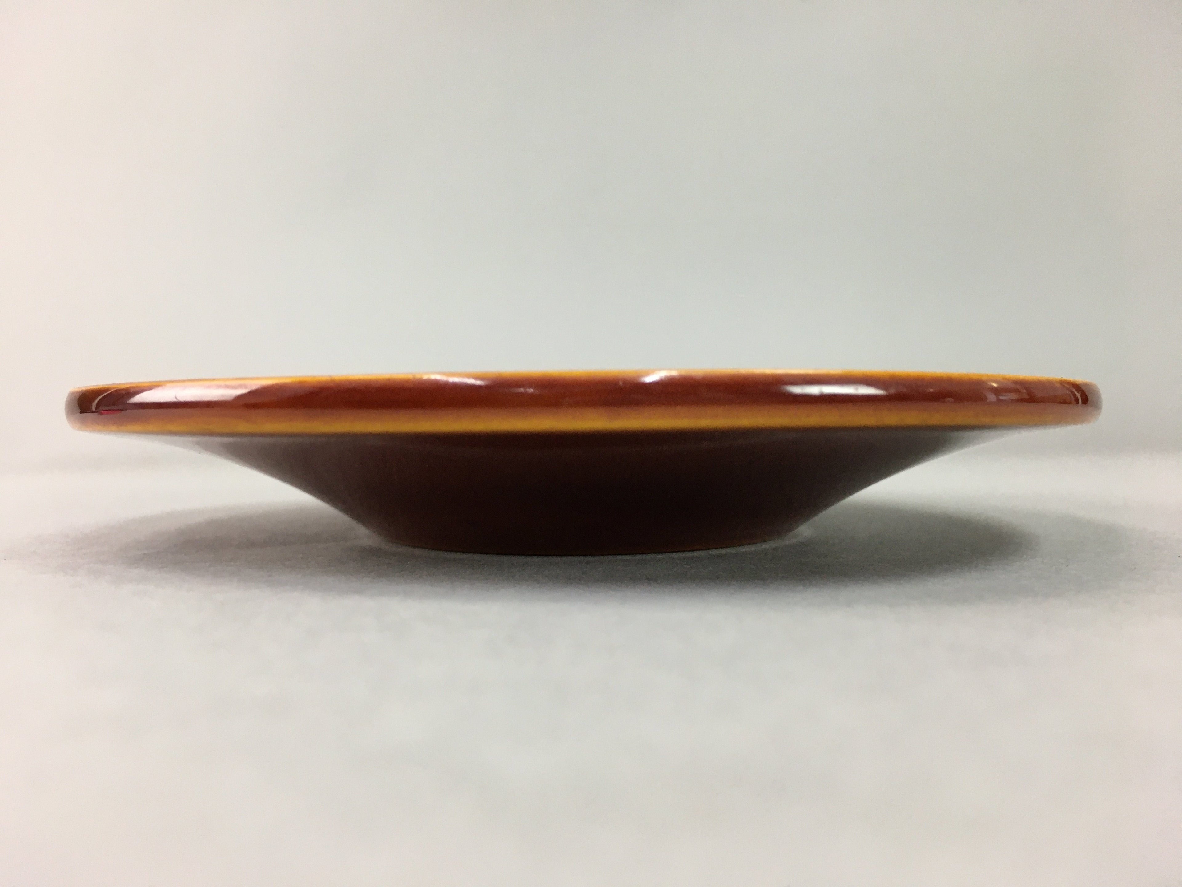 Japanese Wood Lacquer Drink Saucer Shunkei-Nuri Vtg Chataku Coaster Brown UR320
