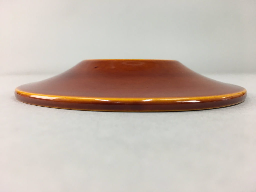 Japanese Wood Lacquer Drink Saucer Shunkei-Nuri Vtg Chataku Coaster Brown UR320