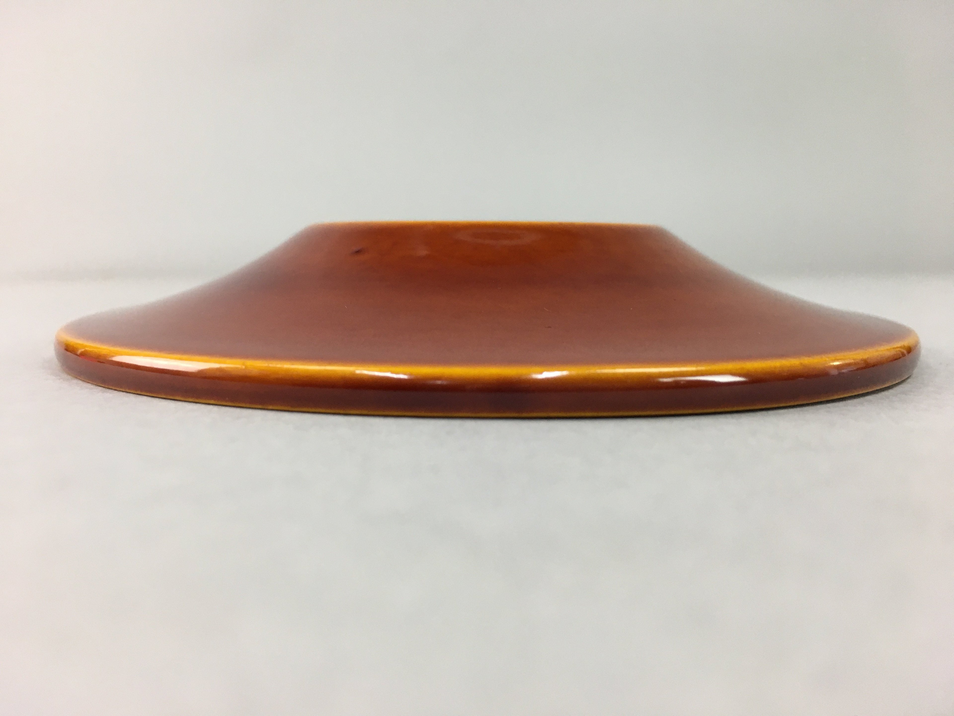Japanese Wood Lacquer Drink Saucer Shunkei-Nuri Vtg Chataku Coaster Brown UR320