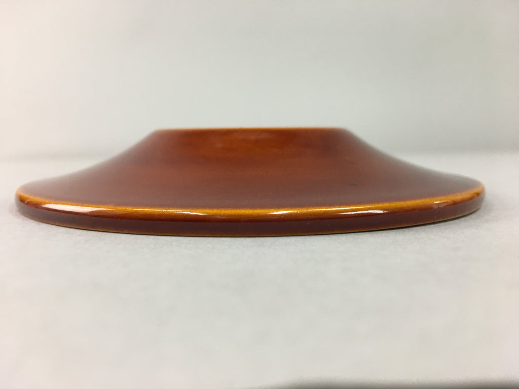 Japanese Wood Lacquer Drink Saucer Shunkei-Nuri Vtg Chataku Coaster Brown UR320