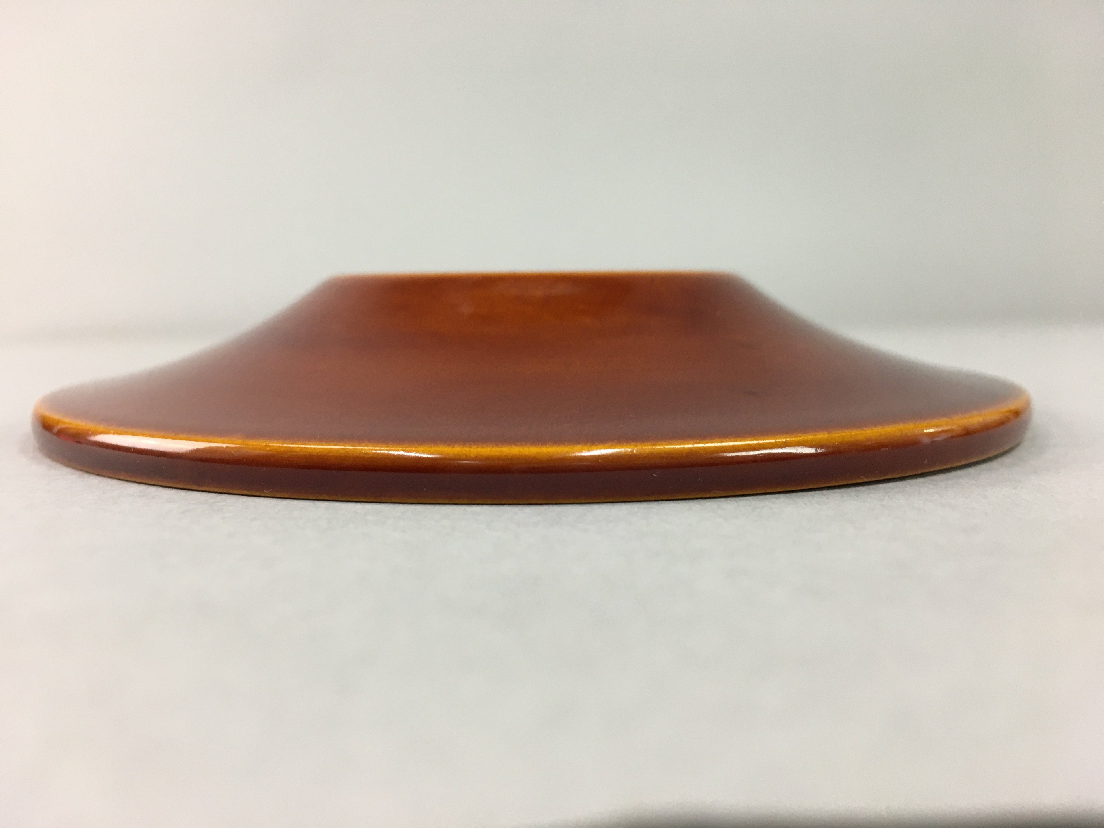 Japanese Wood Lacquer Drink Saucer Shunkei-Nuri Vtg Chataku Coaster Brown UR320