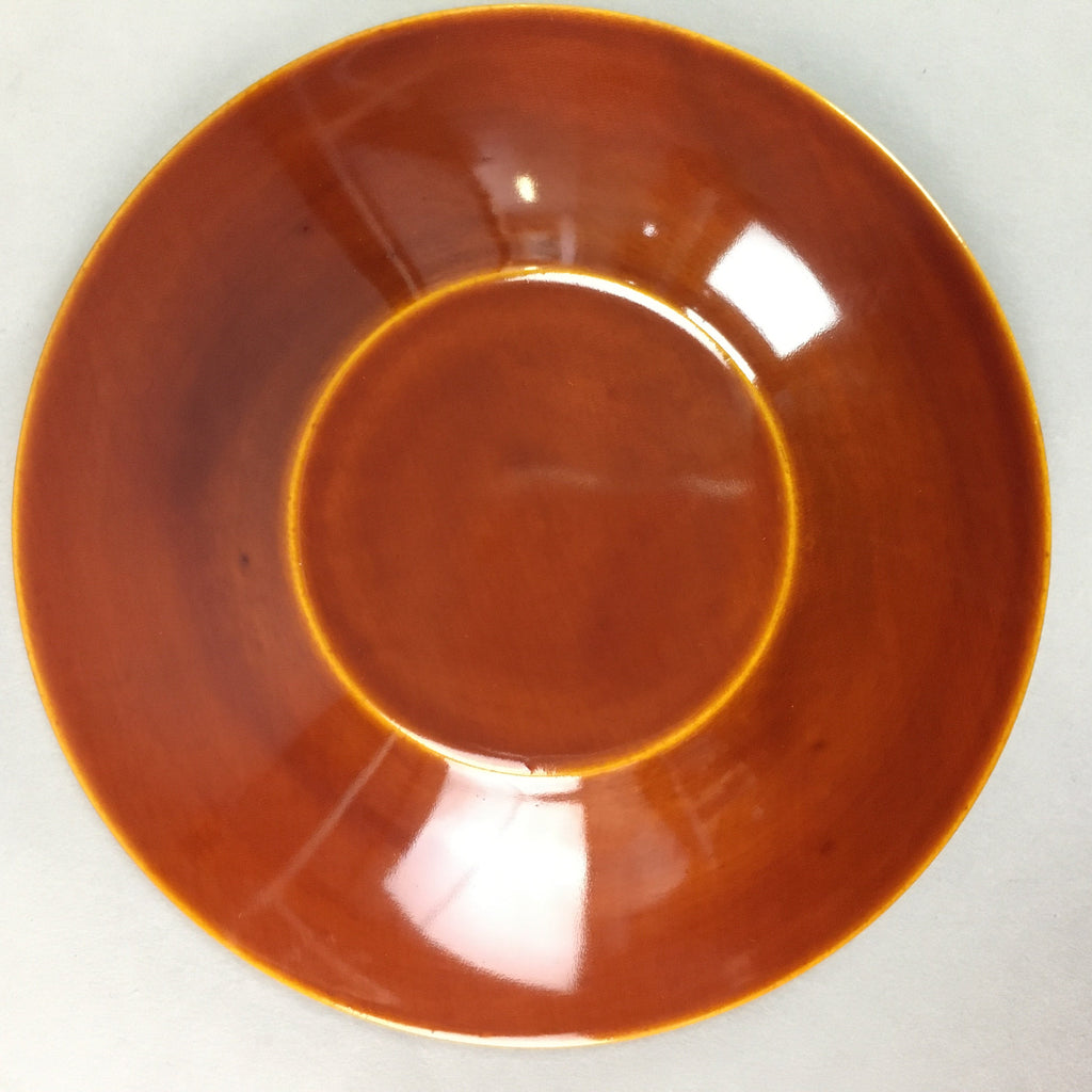 Japanese Wood Lacquer Drink Saucer Shunkei-Nuri Vtg Chataku Coaster Brown UR320