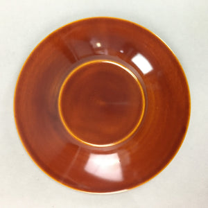 Japanese Wood Lacquer Drink Saucer Shunkei-Nuri Vtg Chataku Coaster Brown UR321