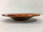 Japanese Wood Lacquer Drink Saucer Shunkei-Nuri Vtg Chataku Coaster Brown UR321