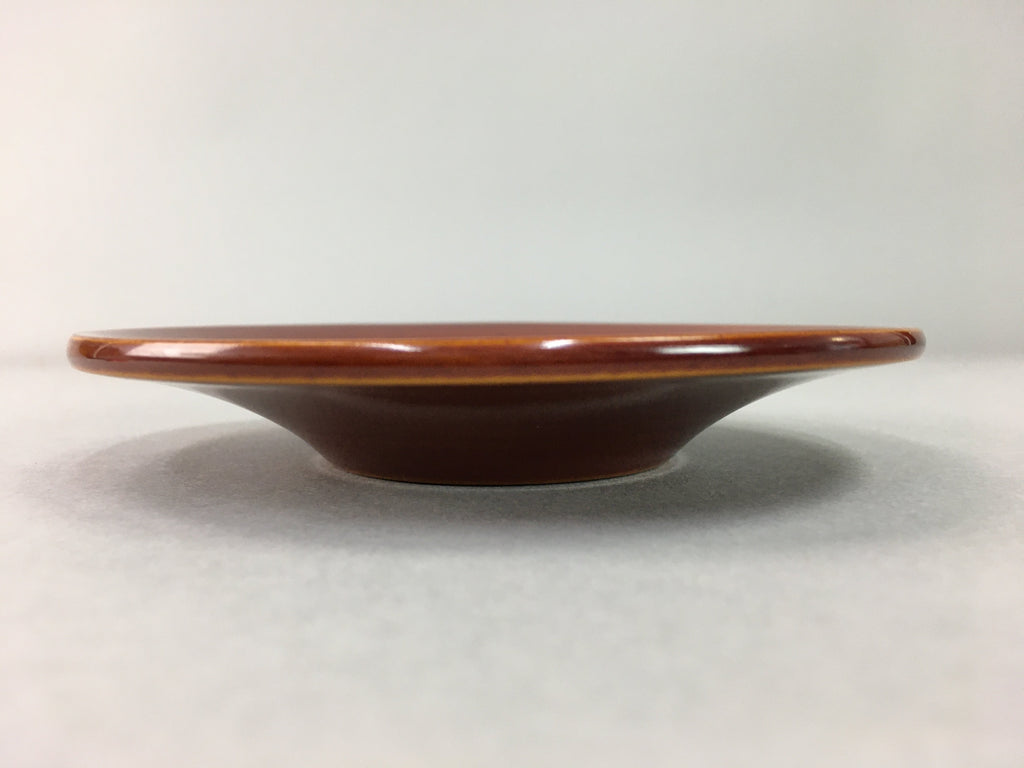 Japanese Wood Lacquer Drink Saucer Shunkei-Nuri Vtg Chataku Coaster Brown UR321