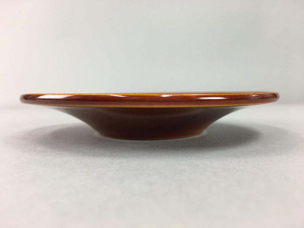 Japanese Wood Lacquer Drink Saucer Shunkei-Nuri Vtg Chataku Coaster Brown UR321