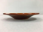Japanese Wood Lacquer Drink Saucer Shunkei-Nuri Vtg Chataku Coaster Brown UR321