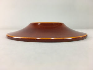 Japanese Wood Lacquer Drink Saucer Shunkei-Nuri Vtg Chataku Coaster Brown UR321