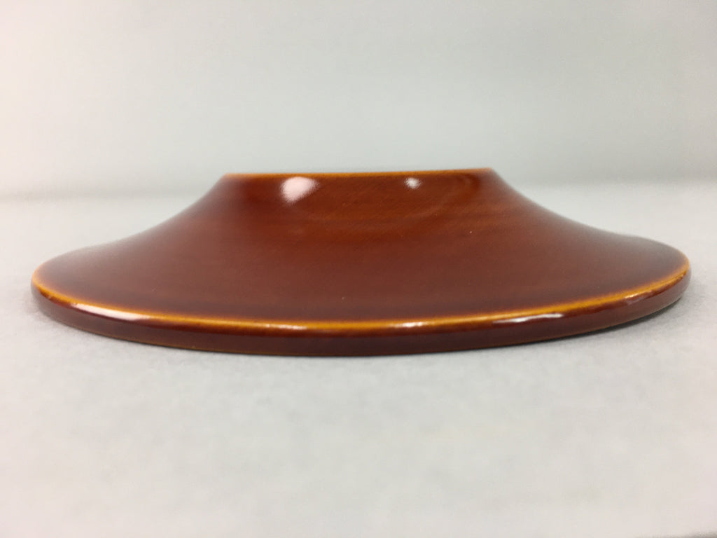 Japanese Wood Lacquer Drink Saucer Shunkei-Nuri Vtg Chataku Coaster Brown UR321