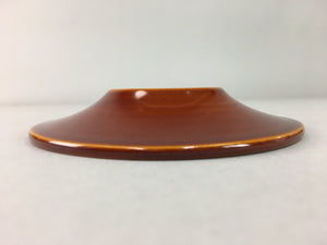 Japanese Wood Lacquer Drink Saucer Shunkei-Nuri Vtg Chataku Coaster Brown UR321