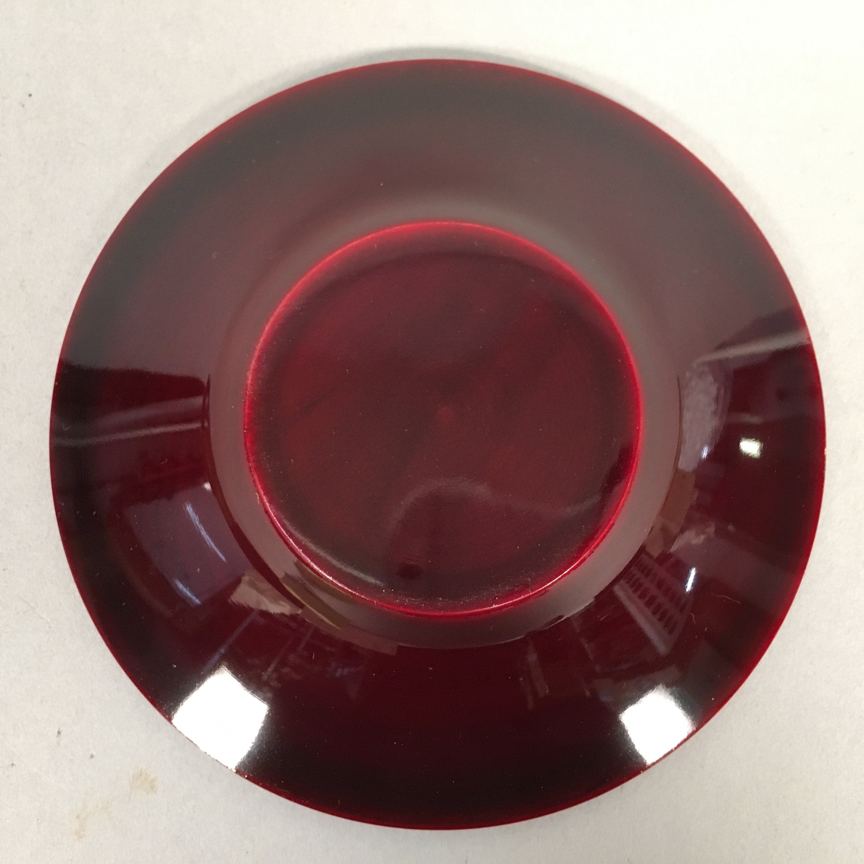 Japanese Wood Lacquer Drink Saucer Shunkei-Nuri Vtg Chataku Coaster QT95