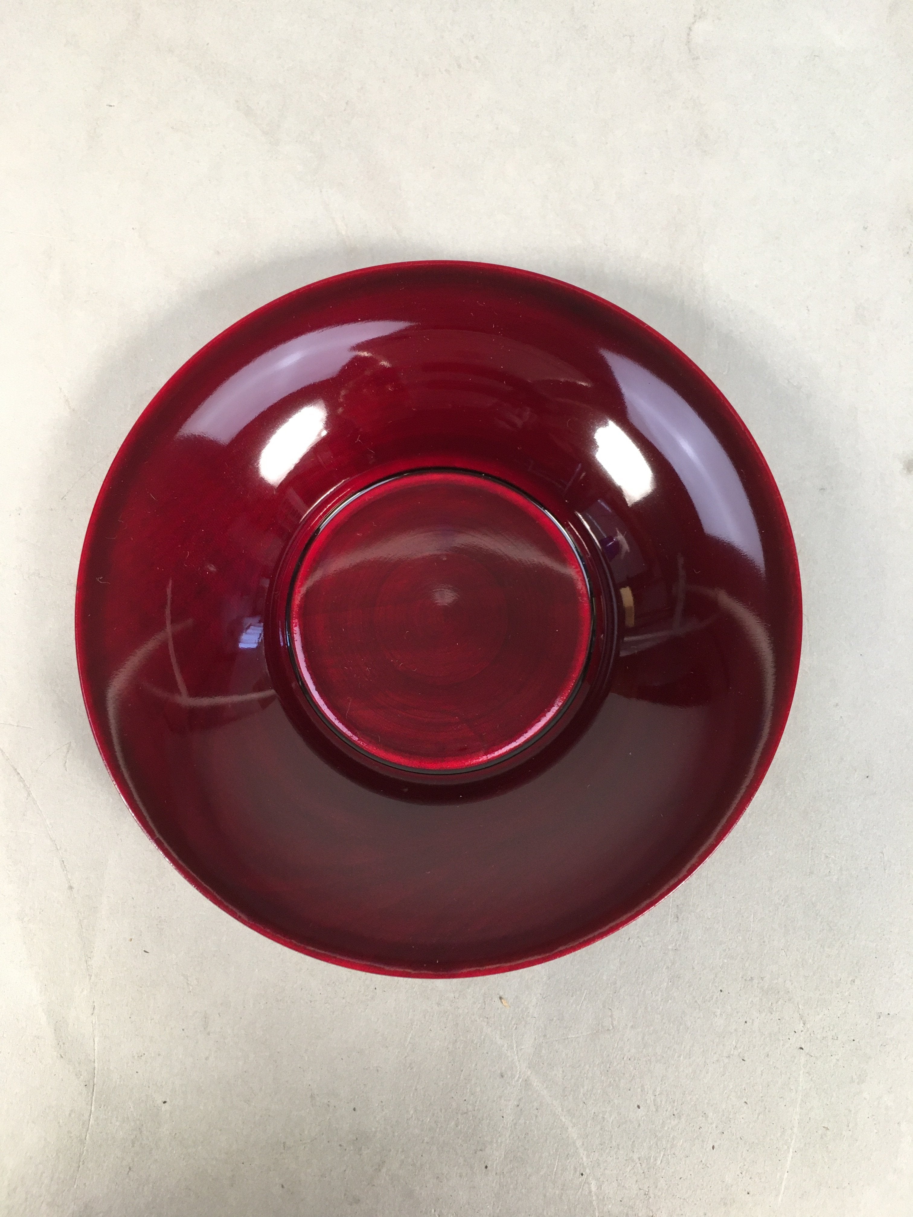 Japanese Wood Lacquer Drink Saucer Shunkei-Nuri Vtg Chataku Coaster QT95