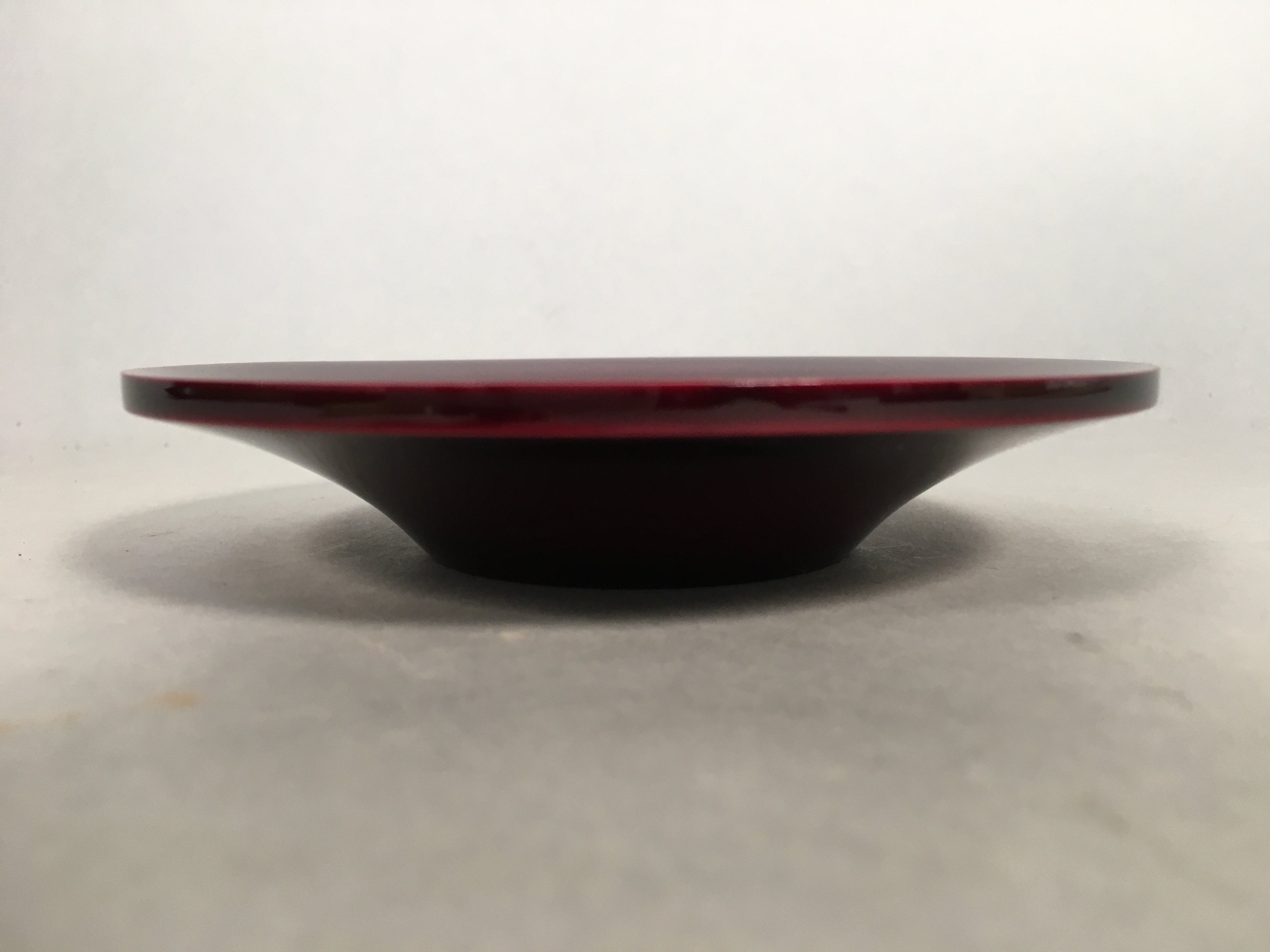 Japanese Wood Lacquer Drink Saucer Shunkei-Nuri Vtg Chataku Coaster QT95