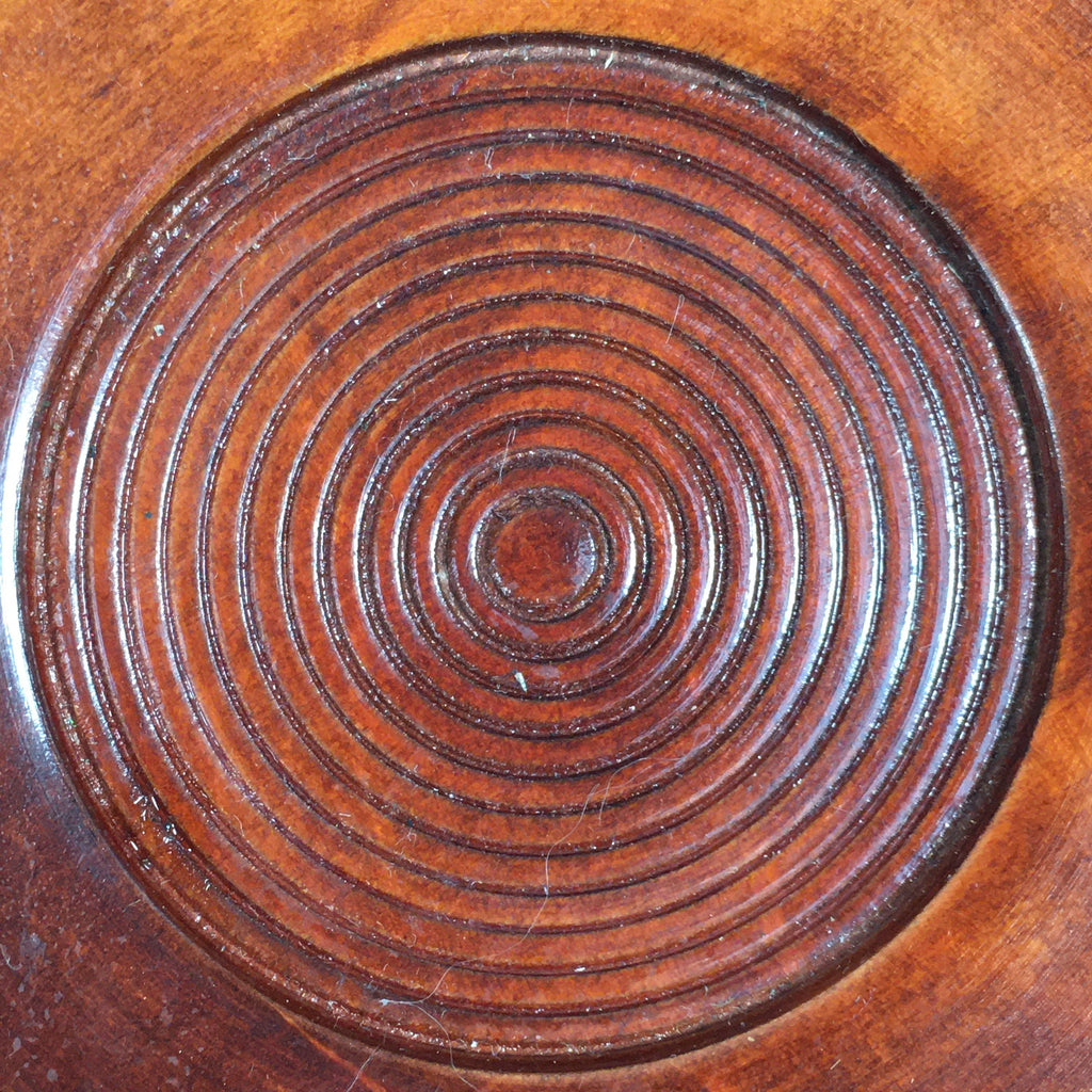 Japanese Wood Lacquer Drink Saucer Vtg Chataku Coaster Brown Grain UR469