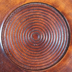 Japanese Wood Lacquer Drink Saucer Vtg Chataku Coaster Brown Grain UR469