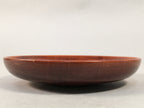 Japanese Wood Lacquer Drink Saucer Vtg Chataku Coaster Brown Grain UR469