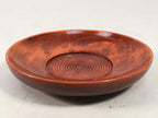 Japanese Wood Lacquer Drink Saucer Vtg Chataku Coaster Brown Grain UR469