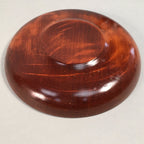 Japanese Wood Lacquer Drink Saucer Vtg Chataku Coaster Brown Grain UR469