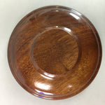 Japanese Wood Lacquer Drink Saucer Vtg Chataku Coaster Grain Brown UR208
