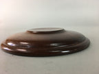 Japanese Wood Lacquer Drink Saucer Vtg Chataku Coaster Grain Brown UR208