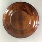 Japanese Wood Lacquer Drink Saucer Vtg Chataku Coaster Grain Brown UR209