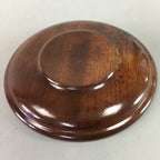 Japanese Wood Lacquer Drink Saucer Vtg Chataku Coaster Grain Brown UR209