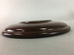 Japanese Wood Lacquer Drink Saucer Vtg Chataku Coaster Grain Brown UR209