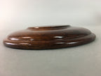 Japanese Wood Lacquer Drink Saucer Vtg Chataku Coaster Grain Brown UR209